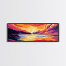 Ocean Wave, Sunset, Vibrant Colors, Canvas Print, Surfing Wall Art, Beach House Decor, Coastal Living Aesthetic, Ocean Lovers Gift