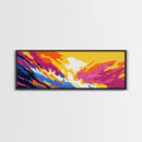 Sunset Wave, Ocean Wall Art, Abstract Beach Scene, Coastal Decor, Canvas Print, Vibrant Seascape, Living Room Art, Surfer Gift