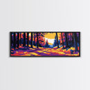 Autumn Forest, Fall Wall Art, Vibrant Nature Scene, Rustic Cabin Decor, Canvas Print, Woodland Path, Cozy Living Room Art, Adventure