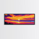 Ocean Horizon, Sunset Beach Scene, Coastal Home Decor, Relaxing Seascape, Canvas Print, Living Room Wall Art, Nautical Vibes, Bold