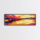 Driftwood Sunset, Nature Art, Rustic Wall Decor, Vibrant Landscape, Framed Canvas Print, Serene Seascape, Lake House, Bold Colors