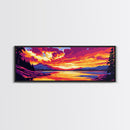 Sunset Lake, Mountain Reflection, Nature Art, Framed Canvas Print, Vibrant Wall Art, Fall Home Decor, Living Room Painting, Gift Idea