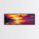 Golden Horizon, Tranquil Sea, Scenic Beauty, Canvas Print, Nautical Wall Art, Sunset Painting, Summer Home, Vibrant Wall Art