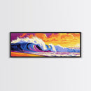 Majestic Waves, Surfing Paradise, Ocean Motion, Canvas Print, Beach House Wall Art, Coastal Theme, Relaxing Bedroom Art, Gift Idea