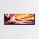 Ocean Wave, Surf Art, Coastal Home Decor, Beach Vibes, Framed Canvas Print, Tropical Wall Art, Modern Seascape, Large Wall Art