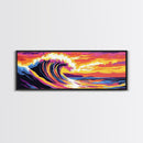Ocean Wave, abstract surf, beach wall decor, coastal painting, ocean lover art, modern home decor, Canvas Print, Framed Canvas Print
