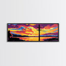 Sunset Wires, telephone pole, urban landscape, rustic decor, colorful wall art, Living Room Wall Art, Canvas Print, Framed Canvas Print
