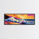 Sea Foam, crashing waves, ocean energy, vibrant beach scene, tropical paradise, Coastal Home Decor, Canvas Print, Framed Canvas Print