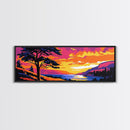 Lakeside Sunset, Scenic View, Tranquil Nature, Framed Canvas Print, Relaxing Landscape, Living Room Decor, Sunset Wall Art
