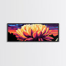 Blooming Lotus, Floral Wall Art, Vibrant Nature, Zen Home Decor, Framed Canvas Print, Botanical Painting, Yoga Room Art, Modern Style