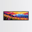 Mountain Meadow, Wildflower Art, Colorful Nature, Canvas Print, Rustic Home Decor, Alpine Landscape, Vibrant Wall Art, Cabin Aesthetic