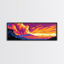 Volcanic Eruption, Sunset Sky, Canvas Print, Colorful Landscape Art, Bold Nature Decor, Abstract Wall Art, Living Room Wall Art