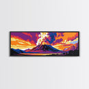 Explosive Volcano, Lava Art, Framed Canvas Print, Bold Nature Art, Vibrant Landscape, Fiery Sky, Modern Wall Decor, Office Art