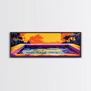 Modern Pool, Abstract Water, Canvas Print, Artistic Landscape, Sunset Glow, Vibrant Home Decor, Unique Wall Art, Office Decoration