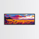 Autumn Fields, Sunset Landscape, Framed Canvas Print, Fall Wall Art, Vibrant Wall Decor, Rustic Home Decor, Large Canvas, Boho Art