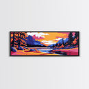 Mountain River, Autumn Landscape, Rustic Wall Art, Nature Painting, Vibrant Wilderness Print, Framed Canvas Print, Cabin Wall Art
