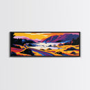 Roadside Lake, Scenic Highway, Coastal Drive Art, Vibrant Nature Print, Travel Lovers Gift, Framed Canvas Print, Hallway Wall Decor