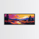 River Valley, Wild Nature, Sunset Glow, Canvas Print, Rustic Wall Art, Mountain Landscape, Vibrant Home Decor, Scenic Painting