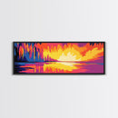 Waterfall Glow, Sunset Reflection, Mystical Art, Canvas Print, Dreamy Landscape, Ethereal Decor, Bedroom Wall Art, Boho Aesthetic