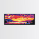 Scenic Lake Art, Sunset Painting, Vibrant Nature Scene, Rustic Wilderness Wall Art, Cozy Cabin Decor, Colorful Mountain Art, Canvas Print