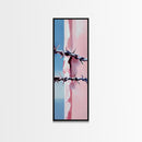 Barbed Wire Closeup, Modern Western, Pink and Blue Art, Framed Canvas Print, Minimalist Wall Art, Rustic Decor, Entryway Wall Art