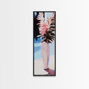 Pink Florals, Soft Vase, Elegant Home, Framed Canvas Print, Modern Wall Art, Minimalist Decor, Feminine Aesthetic, Cozy Living Room