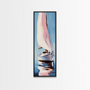 Sailboat Reflection, Nautical Painting, Coastal Wall Art, Canvas Print, Ocean Lover Gift, Modern Seascape, Beach House Decor