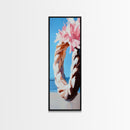 Floral Wreath, Boho Chic Art, Soft Pastel Flowers, Feminine Wall Decor, Spring Inspired Painting, Bedroom Framed Canvas Print