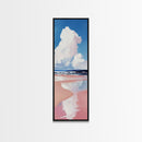 Cloud Reflection, Ocean Horizon, Tranquil Sky, Dreamy Seascape, Framed Canvas Print, Coastal Wall Art, Living Room Decor, Minimalist Blue