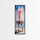 Beach Kayaks, Coastal Wall Art, Nautical Decor, Canvas Print, Minimalist Art, Modern Home Art, Summer Aesthetic, Boho Wall Art