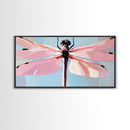 Dragonfly Art, Nature Wall Decor, Boho Insect Artwork, Minimalist Dragonfly Print, Botanical Aesthetic, Modern Canvas Print