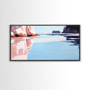 Reflections, Tranquil Beach Art, Ocean Wall Decor, Framed Canvas Print, Serene Coastal Painting, Pastel Seascape, Relaxing Artwork