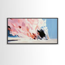 Pink Wave, Ocean Art, Abstract, Canvas Print, Coastal Wall Decor, Surreal Seascape, Beach House Accent, Modern Minimalist Style