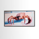 Fantasy Crab, Surrealism, Unique, Framed Canvas Print, Coastal Art, Whimsical Decor, Ocean Creature, Beach House, Statement Piece