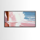 Ocean Waves, Beach Painting, Coastal Decor, Relaxing Seascape, Minimalist Artwork, Bathroom Wall Art, Framed Canvas Print, Tropical Aesthetic