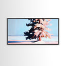 Winter Tree, Snowy Landscape, Framed Canvas Print, Minimalist Nature Art, Serene Wall Decor, Cozy Winter Aesthetic, Modern Wall Art