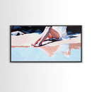 Beach Serenity, Relaxing Vacation Art, Coastal Aesthetic, Soft Summer Colors, Ocean Inspired, Framed Canvas Print, Modern Wall Decor