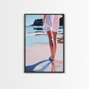 Walk, Beach, Serenity, Freedom, Canvas Print, Minimalist Seaside Wall Art, Soft Feminine Decor, Coastal Bedroom Artwork, Ocean Home Aesthetic