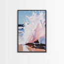 Splashing Wave Art, Abstract Coastal Decor, Ocean Energy Painting, Framed Canvas Print, Minimalist Beach House Art, Modern Wall Decor