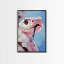 Pink Snake, Wildlife Portrait, Exotic Reptile, Framed Canvas Print, Animal Lover Wall Art, Unique Home Decor, Nature Inspired Art
