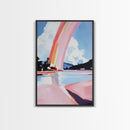 Ethereal Sky, Dreamy Seascape, Colorful Abstract Art, Rainbow Reflection, Modern Landscape, Framed Canvas Print, Living Room Wall Art