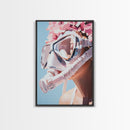 Floral Diver, Surreal Art, Feminine Ocean Wall Art, Beach House Decor, Dreamy Coastal Aesthetic, Pastel Tones, Canvas Print