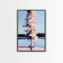 Winter Tree, Snowy Landscape, Serene Nature Scene, Scandinavian Minimalist, Peaceful Wall Art, Canvas Print, Framed Canvas Print