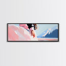 Pink Dress, Mountains, Canvas Print, Romantic Wall Art, Minimalist Painting, Bedroom Decor, Feminine Art, Modern Home Aesthetic
