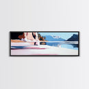 Lake Reflection, Serene Nature, Framed Canvas Print, Minimalist Wall Art, Living Room Decor, Blue Tones, Tranquil Home Aesthetic