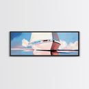 Sailboat Reflection, Nautical Wall Art, Ocean Lover Gift, Beach House Aesthetic, Framed Canvas Print, Coastal Living Room Decor