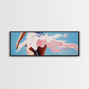 Flowing Dress, Windy Beach, Feminine Wall Art, Soft Pink Aesthetic, Summer Vibes, Framed Canvas Print, Living Room Art, Coastal Elegance