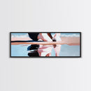 Sunset Reflection, Beach Art, Ocean Painting, Framed Canvas Print, Coastal Wall Art, Living Room Decor, Modern Minimalist Home Style