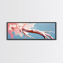 Blossoming Driftwood, Abstract Tree, Whimsical Nature, Framed Canvas Print, Bedroom Wall Art, Soft Pastel Decor, Contemporary Artwork