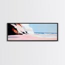 Sunset Cliffs, Ocean Mist, Coastal Landscape, Relaxing Wall Art, Beach Retreat, Soft Pastel Colors, Framed Canvas Print, Contemporary Style